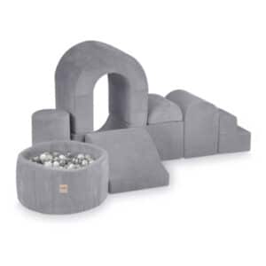 Leikkilinna pallomerellä Premium-sametti Grey
